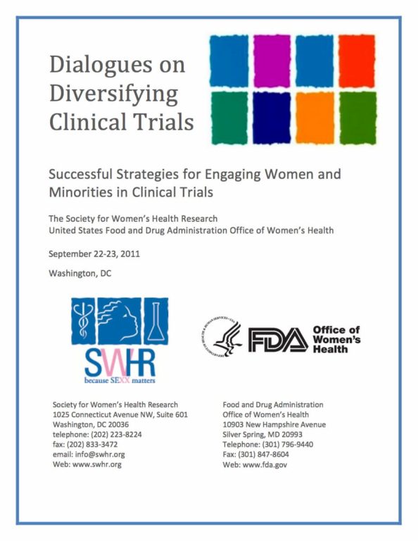 2011 Septembe SWHR and FDA Partner on Women and Minorities in Clinical Trials