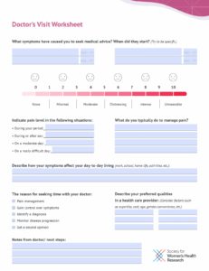 Endometriosis Doctor Worksheet